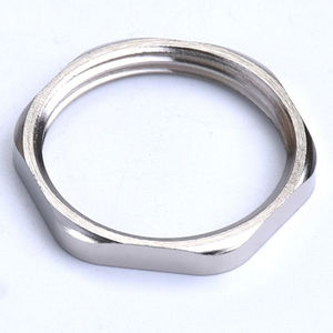 hexagonal locknut / nickel-plated brass / threaded