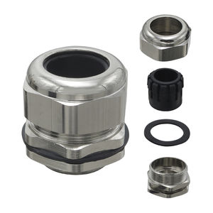 nickel-plated brass cable gland / stainless steel / waterproof / threaded