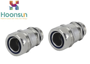 nickel-plated brass cable gland / stainless steel / IP65 / threaded