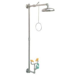 wall-mounted safety shower