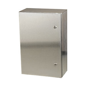 wall-mount enclosure / rectangular / stainless steel / screw cover