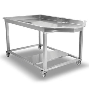 stainless steel sorting table with drain