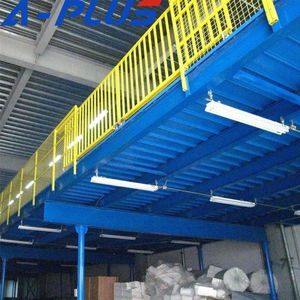 industrial mezzanine with racking system