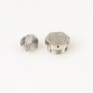 vent plug / hexagonal / threaded / nickel-plated brass