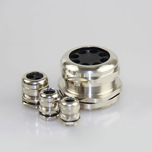 multi-passage cable gland / nickel-plated brass / waterproof / chemical-resistant
