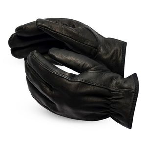 handling safety gloves / anti-perforation / leather / polyester