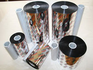 wax-based thermal transfer ribbon / for label printers / resin-based
