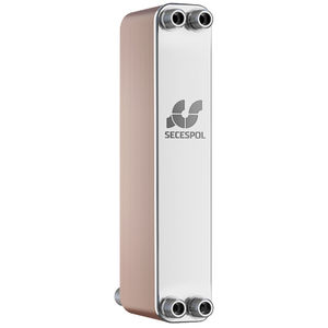 brazed plate heat exchanger / water/water / stainless steel / copper