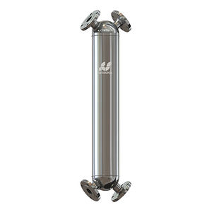 shell and tube heat exchanger / water/water / stainless steel / compact