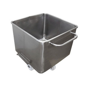 stainless steel crate / with lid / on casters