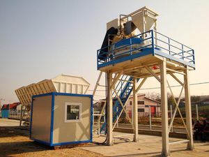 stationary concrete batching plant / continuous / automatic