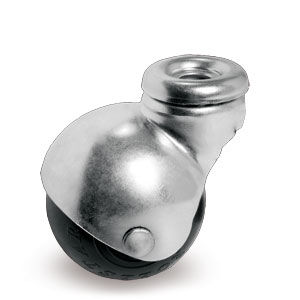swivel caster / base plate / rubber / for furniture