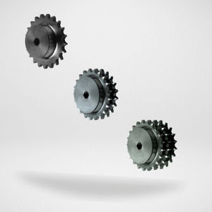 pilot-bored sprocket wheel