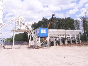 stationary concrete mixing plant
