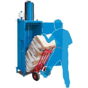 vertical baling press / front-loading / for cardboard boxes / single-chamber