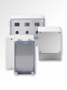 wall-mount enclosure / modular / plastic / with hinged cover