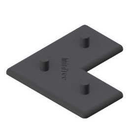 non-threaded end cap / L-shaped / ABS / for profile ends