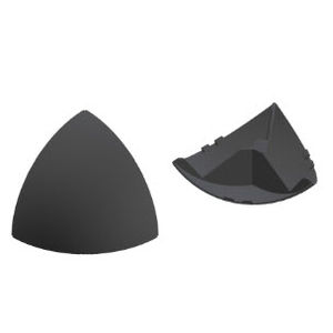 non-threaded end cap / round / polyamide / for profile ends