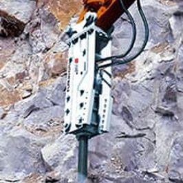 hydraulic breaker / for excavators / vertical / low-noise