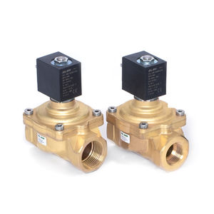 pilot-operated solenoid valve / 2-way / threaded / brass