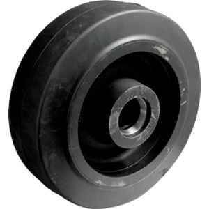 monobloc wheel / with solid tire / rubber / cast iron