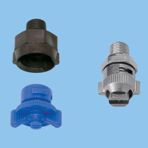 cleaning nozzle / spray / for liquids / flat spray