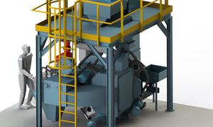 belt shot blasting machine / rotating table / for metal / compact