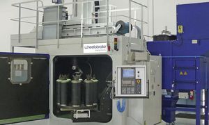 rotating table shot blasting machine / for aeronautical applications