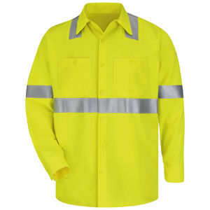 work jacket / fire-retardant / high-visibility / aramid