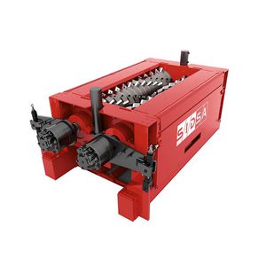 double-shaft shredder / for waste / rugged