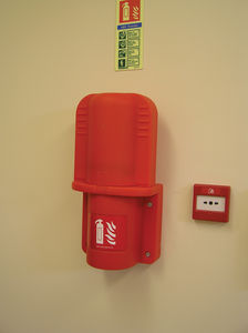 wall-mount box / plastic / for fire extinguishers