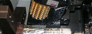 gear-hobbing machine with adjustable angle