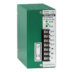 DIN rail power supply / AC/DC / dual-output / compact