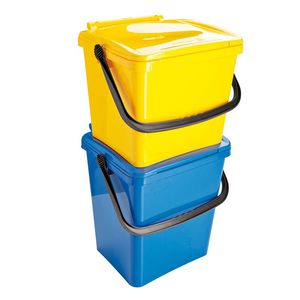 PP waste bin / for household waste / with lid / with handle