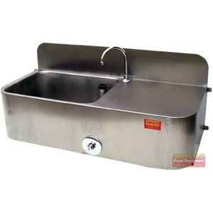 stainless steel sink / for the food industry / hand washing / wall-mount