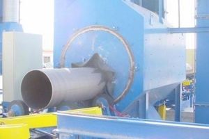 roller shot blasting machine / for tubes / 2-wheel