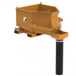 octagonal concrete skip / with discharge hose