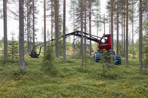 rubber-tired forestry harvester 1