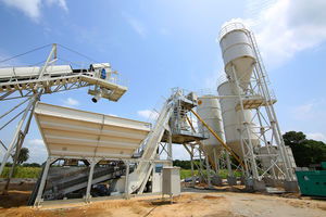 stationary concrete batching plant