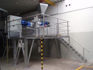 stationary concrete mixing plant