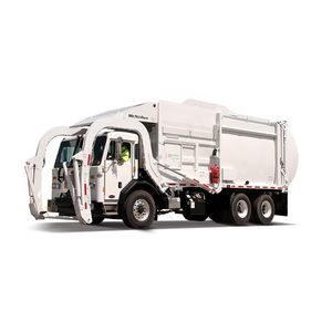 front-loading waste collection vehicle