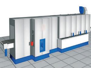 surface treatment machine with conveyor