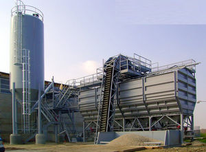stationary concrete mixing plant