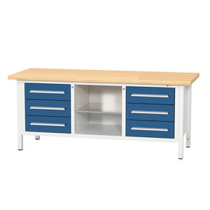 working table with drawers