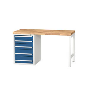 working table with drawers