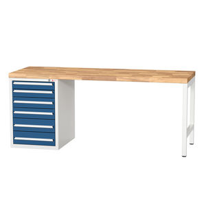 working table with drawers
