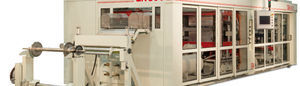 plastic sheet thermoforming, punching and stacking machine