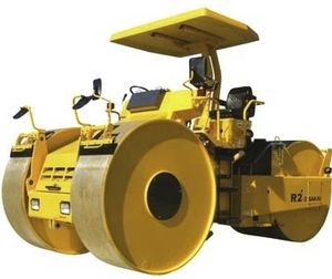 three-wheel road roller