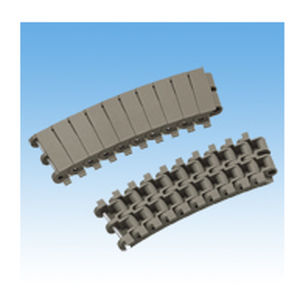plastic conveyor chain / slatted / block / for heavy loads