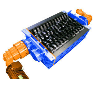 double-shaft shredder / for wood / tire / for electronics scrap